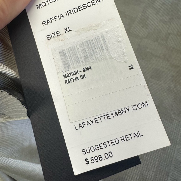 NWT Lafayette 148 New York Raffia Iridescent Open Front Jacket, size XL - Picture 4 of 8